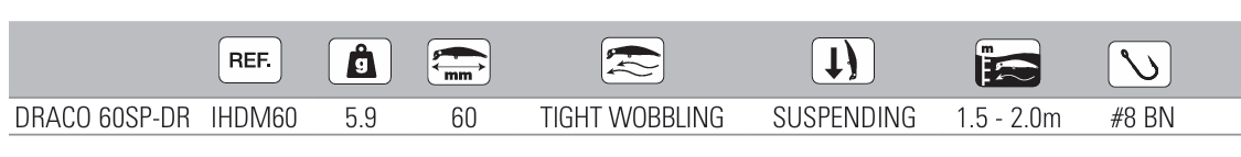 Señuelo Hart Draco 60SP-DR  Minnow Suspendido 60mm