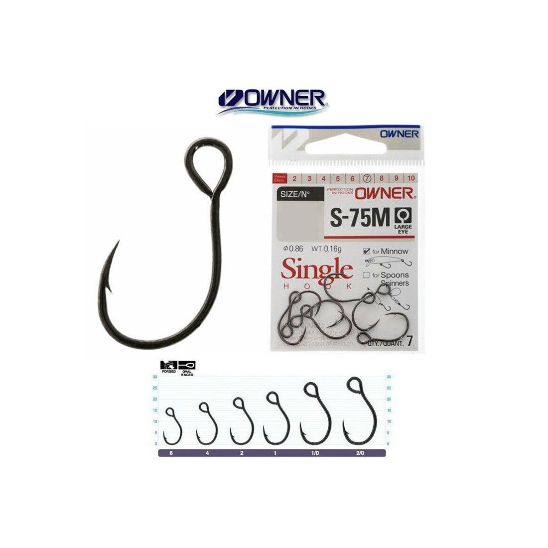 Anzuelos 🪝 Owner Single Hook S-75M KingFish Articulos de pesca y caza