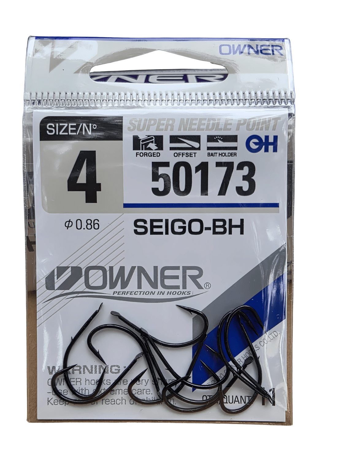 Anzuelos Owner Seigo-BH Black Nickel 🪝 OWNER Articulos de pesca y caza