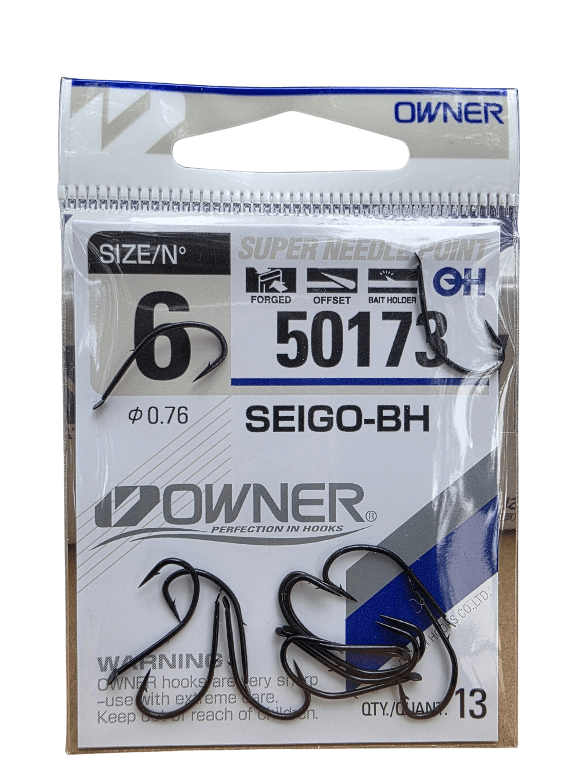 Anzuelos Owner Seigo-BH Black Nickel 🪝 OWNER Articulos de pesca y caza