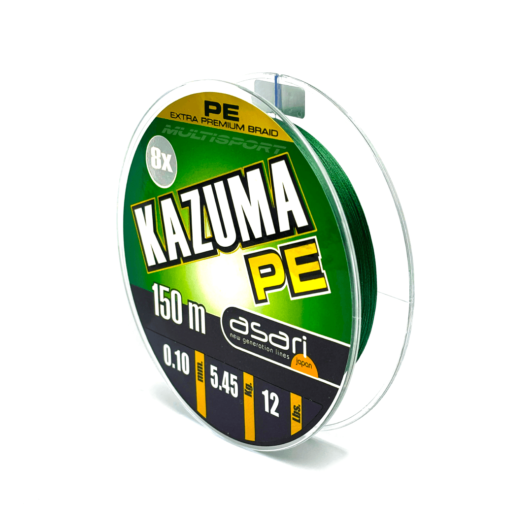 Multifilamento ASARI Kazuma 8x PE Verde  Línea Trenzada 8 Hebras de Alta Resistencia