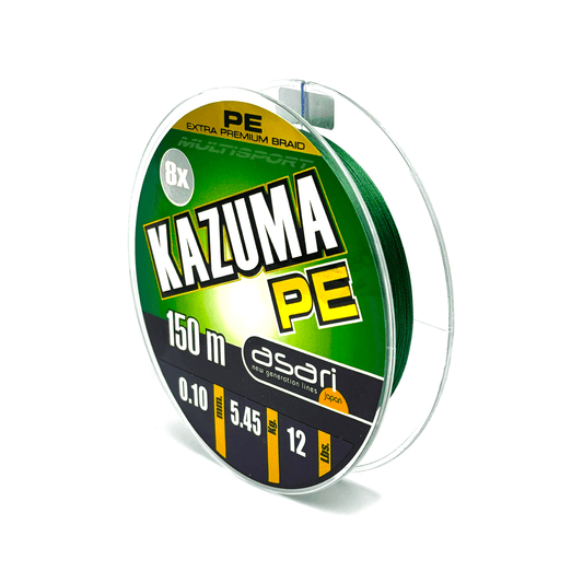 Multifilamento ASARI Kazuma 8x PE Verde  Línea Trenzada 8 Hebras de Alta Resistencia